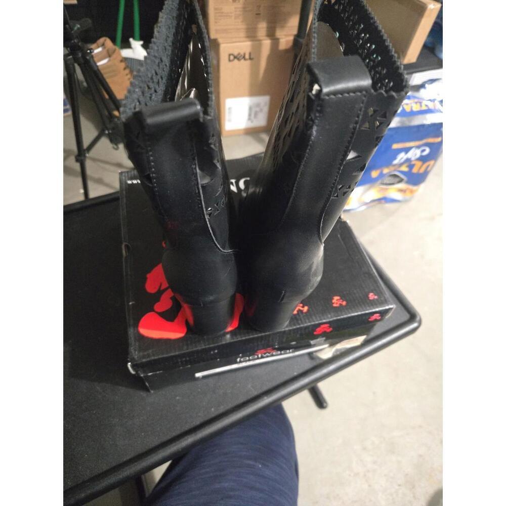 Nomad Footwear Bobbi Black Laser Cut Heeled Ankle Boots Size 9 - Picture 3 of 5